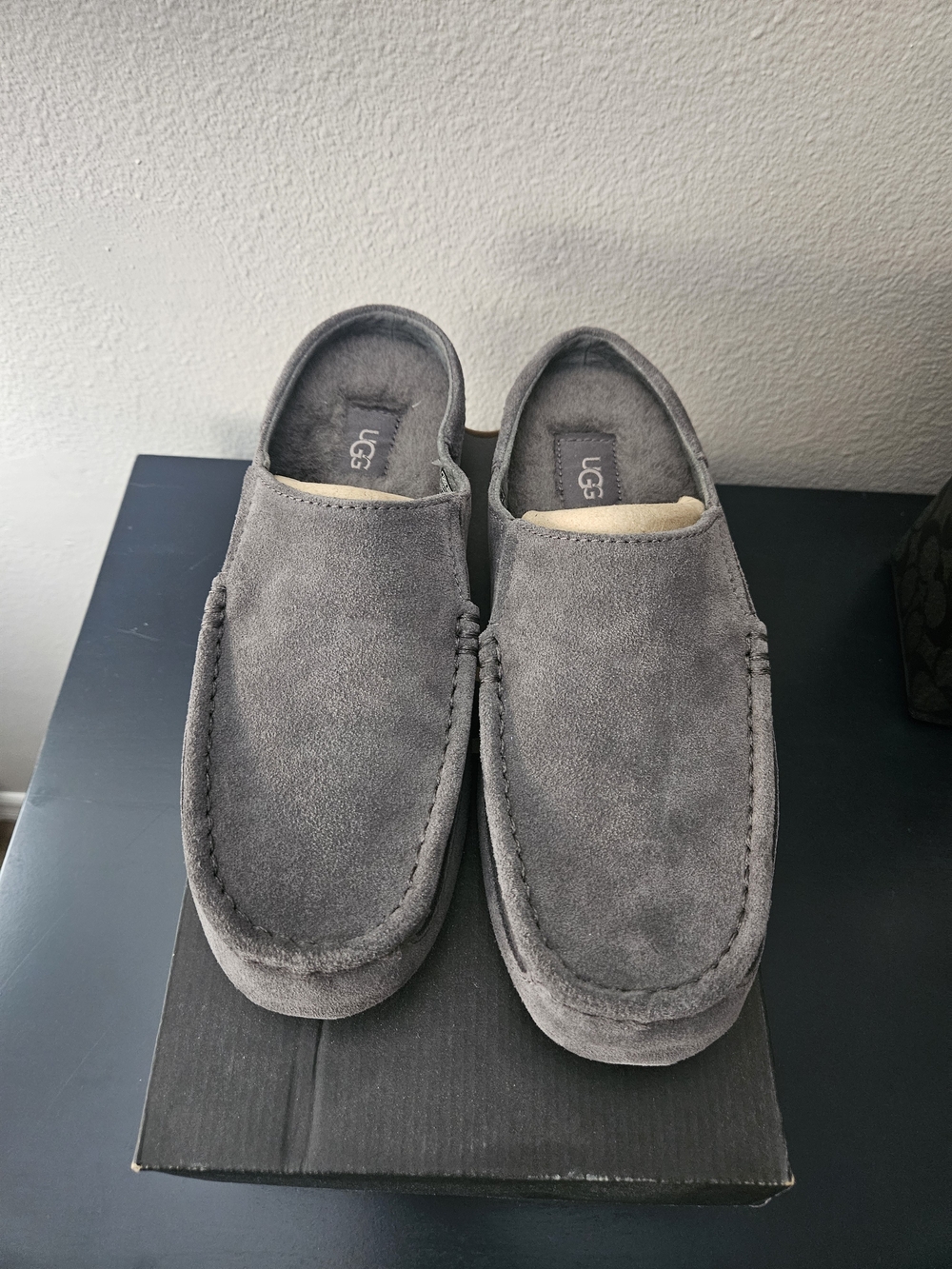 UGG Grey Suede Slippers
